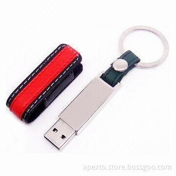 Leather USB Flash Drive with Plug-and-play Function and >1,000,000 Times Data Encryption